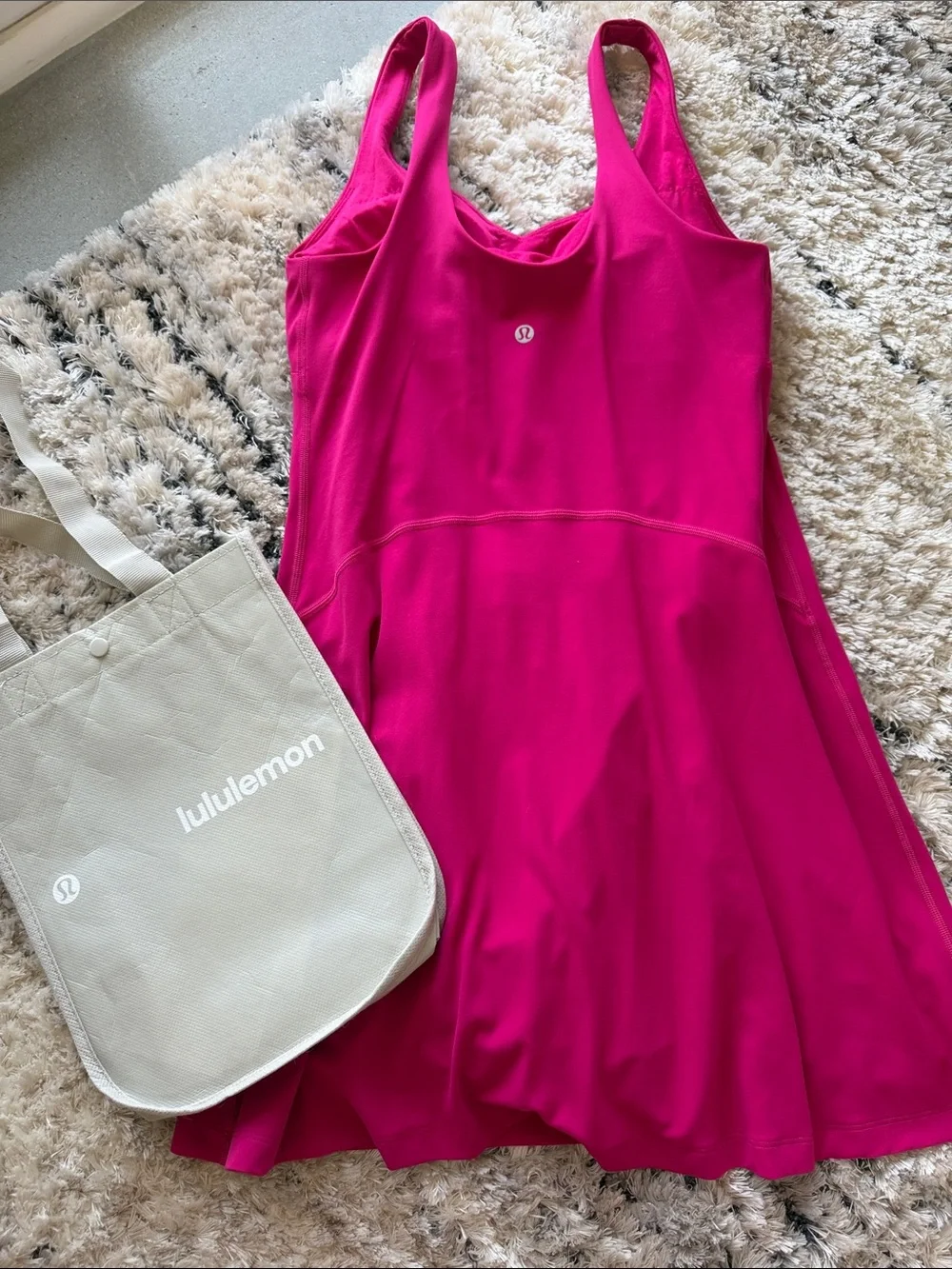 lululemon athletica Fuchsia Sleeveless Slip Dress/ shorts - Picture 3 of 3